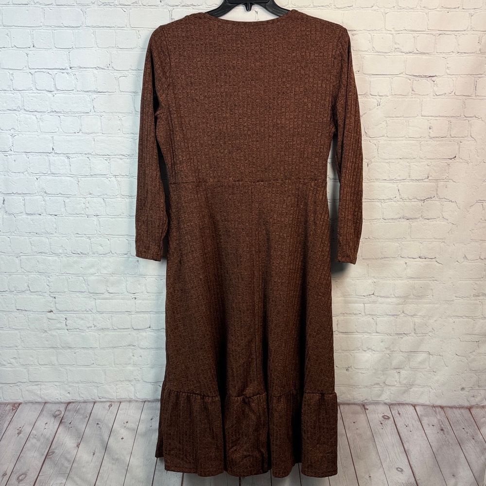 BloomChic Brown Long Sleeve Sweater Dress Plus 1X - Picture 7 of 7